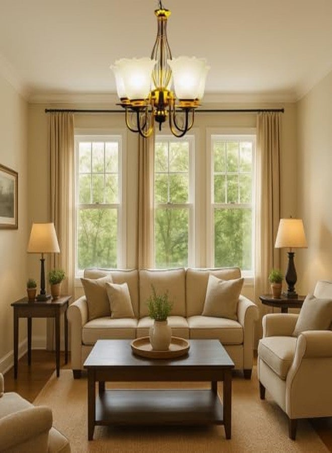 Weldecor 5 Light lamp Chandelier for Home Decorative Ceiling Hanging jhoomer for Home Living Room and Hall (Style3) - Image 1